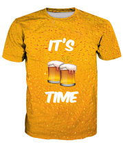Это пиво время 3D футболка 3D топы с принтом в стиле «панк» футболка с короткими рукавами в стиле «хип-хоп» Топы И Футболки в стиле рок тонкие летние аниме топы футболки 2024 - купить недорого