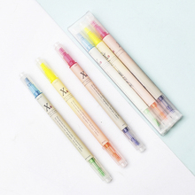 3 pcs/lot Creative Double Head Highlighter 6-Color Student Drawing Stationery Gift Candy Color Marker Pen School Office Supplies 2024 - buy cheap