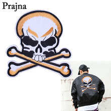 Prajna remendo bordado de punk rock para roupas, jaqueta, jeans, tecidos, emblemas de couro em ferro, caveira, aplique d 2024 - compre barato