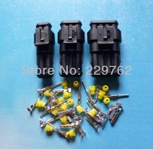 Free Shipping 15 sets 2/3/4 Pin/way HID Waterproof Electrical connector plug kits,3 in 1 male&female kits for car boat ect. 2024 - buy cheap