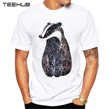 2019 TEEHUB de la moda de los hombres divertida tejón impreso camiseta manga corta Camiseta novedad en Tops de diseño fresco Tee 2024 - compra barato