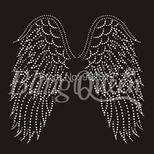 BlingQueen Wholesale 25pcs/lot Korean Rhinestone Hot Fix Motif Angel Wings Design Free Shipping 2024 - buy cheap