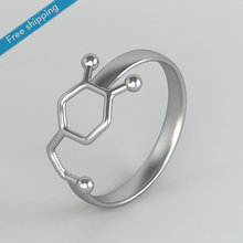 Новая мода дофамина молекулы кольцо Пособия по химии Jewelry нейромедиатора наука ювелирные изделия Кольца для Для женщин 2024 - купить недорого