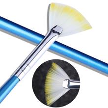 2pcs UV Gel Nail Brush Glitter Powder Brush Fan Shape Nail Art Pen DIY Design Nail Drawing Acrylic Painting Brush 2024 - buy cheap