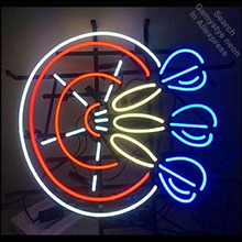 Lâmpada de vidro neon para decoração de quarto, lâmpada estilo dartboard e jogos feitos à mão 2024 - compre barato