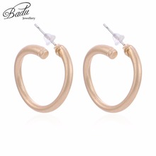 Badu Small Metal Stud Earring Punk Style Matte Gold Earrings 2018 Korean Fashion Jewelry Gift for Girls Wholesale 2024 - buy cheap