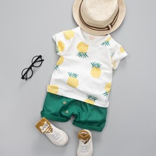 Conjunto de roupas de verão para bebê menino e menina estampado de algodão conjunto esportivo de frutas para um menino camiseta + shorts roupas infantis 2024 - compre barato