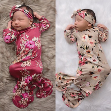 Hot Sale Infant Baby Flower Swaddle Wrap Blanket Sleeping Bag Sacks Headband Outfit Sleepwear Robes Headwear Set 2024 - buy cheap