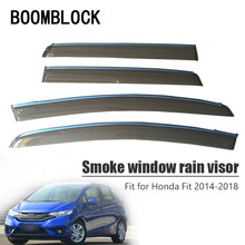 BOOMBLOCK-cubiertas para ventana de coche, visera de sol, Deflector de viento y lluvia, toldo de escudo ABS para Honda Fit Hatchback 2014 2015 2016 2017 2018, 4 Uds. 2024 - compra barato