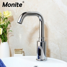 Monite Solid Brass Bathroom Automatic Touch Free Sensor Faucets Water Saving Inductive Electric Electric Power Water Mixer Taps 2024 - buy cheap