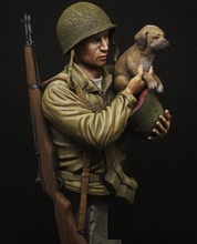 Kit de construcción de modelo de resina, busto, soldado y perro, 1/9 2024 - compra barato