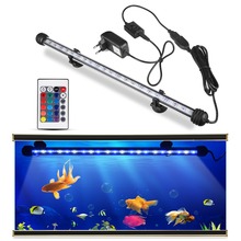 Водонепроницаемый светодиодный RGB светильник для аквариума IP68, осветительная панель для аквариума, Погружной подводный светильник 19 см-49 см с европейской вилкой 2024 - купить недорого