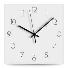 Relógio de parede grande de madeira, relógio digital quadrado em mdf, design moderno, decoração de parede para casa 2024 - compre barato
