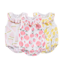 Baby Rompers Sleeveless 100%Cotton Overalls Newborn Clothes Roupas de bebe Strawberry Watermelon Lemon Girls Ruffle Jumpsuits 2024 - buy cheap