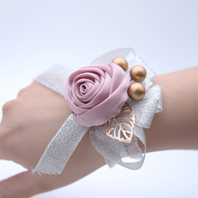Fashion Artificial Wrist Flower Bridesmaid Sisters Hand Flowers Prom Wedding Bracelet Accessories Gifts For Guests Bridal 2024 - buy cheap