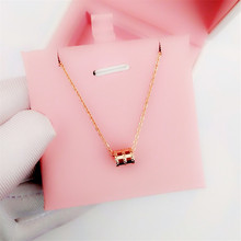 2019 Korean golden cylinder cz shape necklace collar women's pendant chain chocker    coin suspension necklaces 2024 - buy cheap