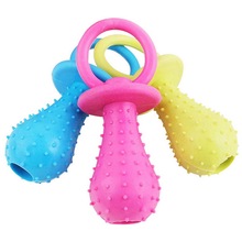 1PC Pet Dog Cat Toys Teeth Chewing Training Poodles Shape Molar Biting Rubber Toy with Bell Sound Toy Supplies 2024 - buy cheap