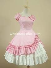 Розовый Puff Рукава Оборками Классическая Лолита Dress Бальное платье Gothic Dress Лолита 2024 - купить недорого