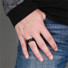 New Fashion Man Ring Top Quality Lovers Luxury Brands Rings Size 7-12 Wedding Black Solid Ring For Men And Women Party Jewelry 2024 - buy cheap