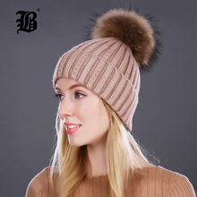 [FLB] Winter Knitted Wool Hat For Women Warm Casual Beanie Caps Winter Brand Gorros Mujer Invierno Fashion Hats FLBMX17022 2024 - buy cheap