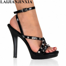 LAIJIANJINXIA-zapatos de tacón alto de 13 CM, zapatillas de baile sexys, sandalias de baile con remaches para Club nocturno, N-014 de Pole Dancing 2024 - compra barato