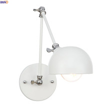 IWHD Antique White Long Arm LED Wall Lamp Vintage Bedroom Stair Light Loft Style Retro Wall Lights Fixtures Edison Lampara Pared 2024 - buy cheap