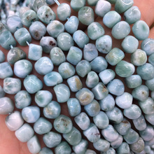 6-7mm freeform larimar beads natural stone beads DIY loose beads for jewelry making strand 15"  wholesale ! 2024 - buy cheap