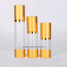 30ML matte Gold airless bottle for lotion emulsion serum liquid foundation sunscreen recovery complex cosmetic packing 2024 - купить недорого