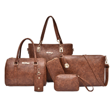 Leather Handbag 6pcs Bags For Women Brand Designer Crossbody Shoulder Bag Ladies Hand Bags Large Tote Composite Bag Clutch Purse 2024 - buy cheap
