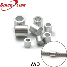 50 Uds. 3mm astilla de aluminio cable de alambre mangas Clip abrazaderas lazo de prensado forma ovalada para cuerda de alambre M3 2024 - compra barato