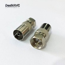 10pcs F male plug to IEC PAL DVB-T TV female jack RF adapter connector British size for Cable TV 2024 - buy cheap