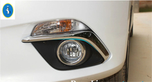 Yimaautotrims acessório automático chrome frente luzes de nevoeiro quadro da lâmpada capa guarnição 2 pçs para mazda 3 hatchback sedan 2014 2015 2016 2024 - compre barato