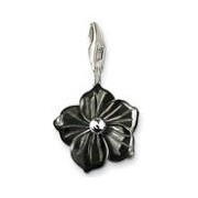 Classic Black Flower Diy Charms Fit Bracelets & Necklaces Making Jewelry For Women Breloque SCH0020 2024 - buy cheap