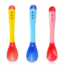 1pc Baby Silicon Spoon Baby Safety Temperature Sensing Kids Children Flatware Feeding Spoons 2024 - buy cheap