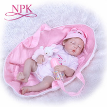 NPK 23'' Realistic Reborn Babies Full Silicone Lifelike Girl Body Baby Dolls With Closed Eyes Kids Sleeping Birthday Toy Gifts 2024 - buy cheap