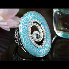 Peacock Star Vintage Style Aqua Blue, Red Ring use Austrian Crystal - CSR149 2024 - buy cheap
