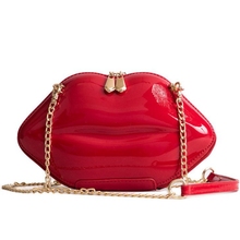 Women Red Lips Clutch Bag High Quality Ladies Patent PU Leather Chain Shoulder Crossbody Bag Bolsa Evening Bag Lips Shape Purse 2024 - buy cheap
