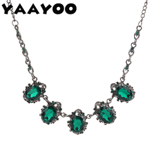YAAYOO Women Vintage Crystal Statement Necklaces Summer Style Black Chain Pendants Colar Jewelry For Girl Gift Party NL318 2024 - buy cheap