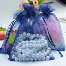 Bolsa de Organza al por mayor 20x30 cm, bolsas de embalaje de joyas de boda, bolsas bonitas para regalos, azul marino, 200 unids/lote 2024 - compra barato