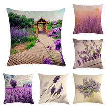 lavender Cushion Cover Love Pillow Case Cotton Linen Housse De Coussin Throw Pillow Covers Decor for Valentine's Day 2024 - buy cheap