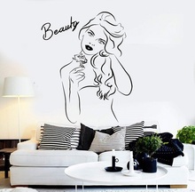 Vinyl wall applique beauty salon pretty woman girl room sticker mural wall decoration beauty salon hair salon decoration 2MY2 2024 - buy cheap