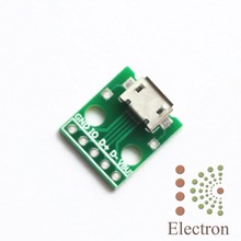 Conector de placa pcb de 2.54mm 2 drive com 5 pinos fêmea micro usb para dip 2024 - compre barato
