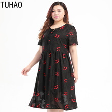 TUHAO-vestido elegante de fiesta para mujer, vestido de oficina con bordado Floral, talla grande 10XL, 9XL, 8XL, 6xl, 5xl, Verano 2024 - compra barato