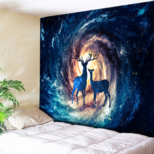 Nordic Elk Galaxy Hanging Wall Tapestry Psychedelic Hippie Home Decor Wall Blanket Yoga Beach Towel Polyester Fabric Blue 3 Size 2024 - buy cheap