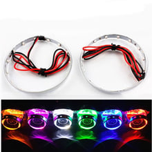 Eurs 2 pçs super brilhante led multi-color 360 graus 15 smd demônio led kit de anéis de auréola diabo olho para todos os faróis do projetor carro 2024 - compre barato