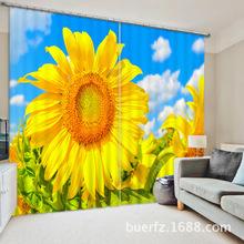 2017 Modern Elegent Sun flower 3D Blackout Curtains For Bedding room Living room Hotel Drapes Cortinas Para Sala 2024 - buy cheap