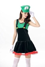 Новый костюм Супер Марио для взрослых женщин Косплей Хэллоуин Смешной набор супермарио водопроводный костюм сексуальный маскарадный костюм мисс Марио 2024 - купить недорого