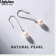 Uglyless Natural Gemstones Simple Balls Earrings for Women 100% Real Solid 925 Silver Fine Jewelry Freshwater Pearls Earrings 2024 - buy cheap