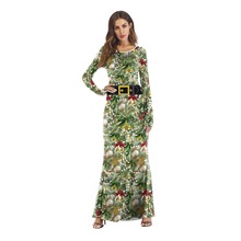 Disfraz de Papá Noel para mujer, conjunto completo, Vestido largo de Navidad para adultos, Año Nuevo, fiesta de carnaval, ropa de invierno 2024 - compra barato