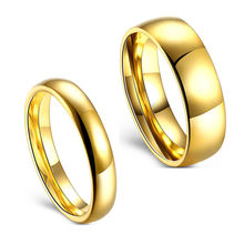 MANGOSKY романтической свадьбы Кольца для возлюбленной золото-Цвет парные кольца из нержавеющей стали для Обручение вечерние ювелирные изделия обручальные кольца 2024 - купить недорого